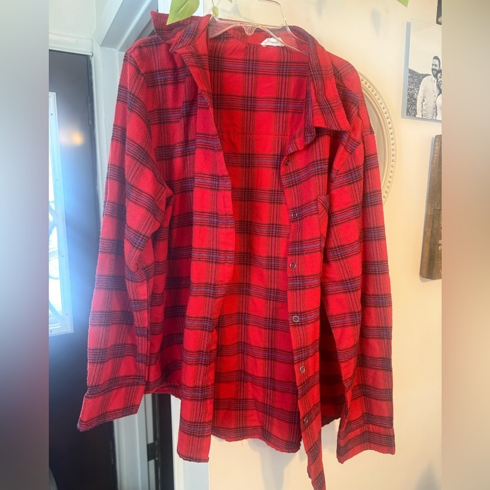 🎉2/$15 LA MIEL Red and Black Plaid Women's Jacket